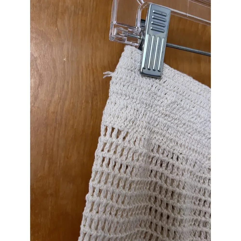 PQ Swim Eliza Crochet High Waist Pants Ivory Cream Beach Size XS/S Festival Boho